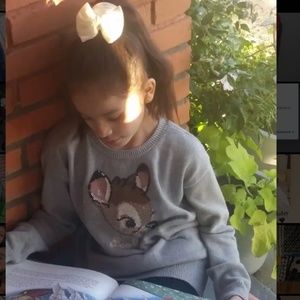 Gap x Disney Bambi Sequin Long Sweater Knit Top 7 8 Medium M